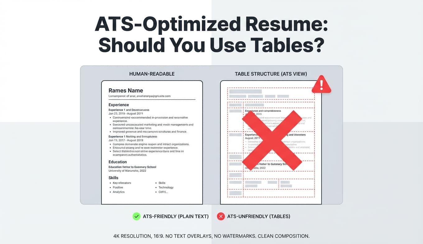 Reportlab Table Resume Layout Example ATS-Optimized Resume: Should You Use Tables? Complete Guide for 2026 ...