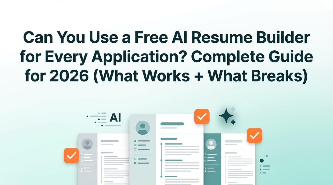 Can You Use a Free AI Resume Builder for Every Application? Complete Guide for 2026 (What Works + What Breaks)