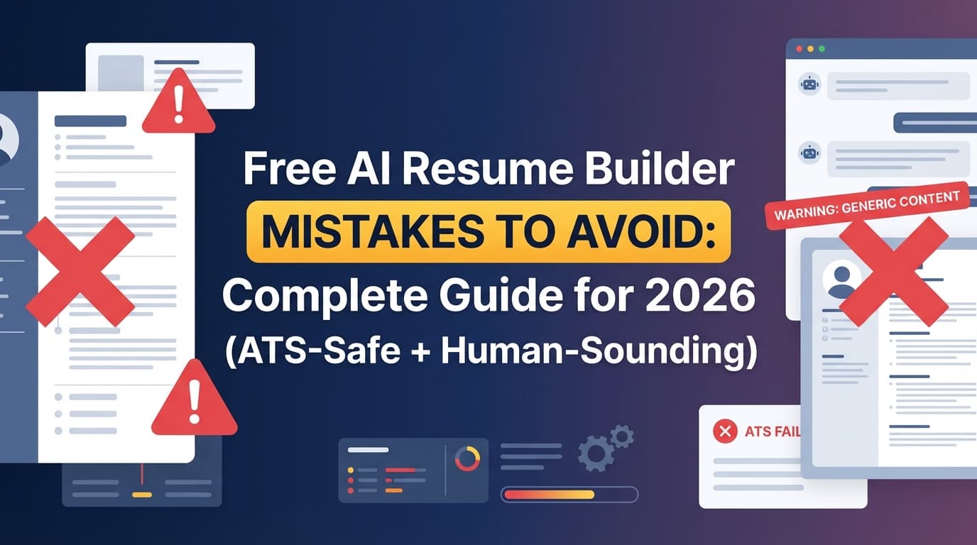 Free AI Resume Builder Mistakes to Avoid: Complete Guide for 2026 (ATS-Safe + Human-Sounding)