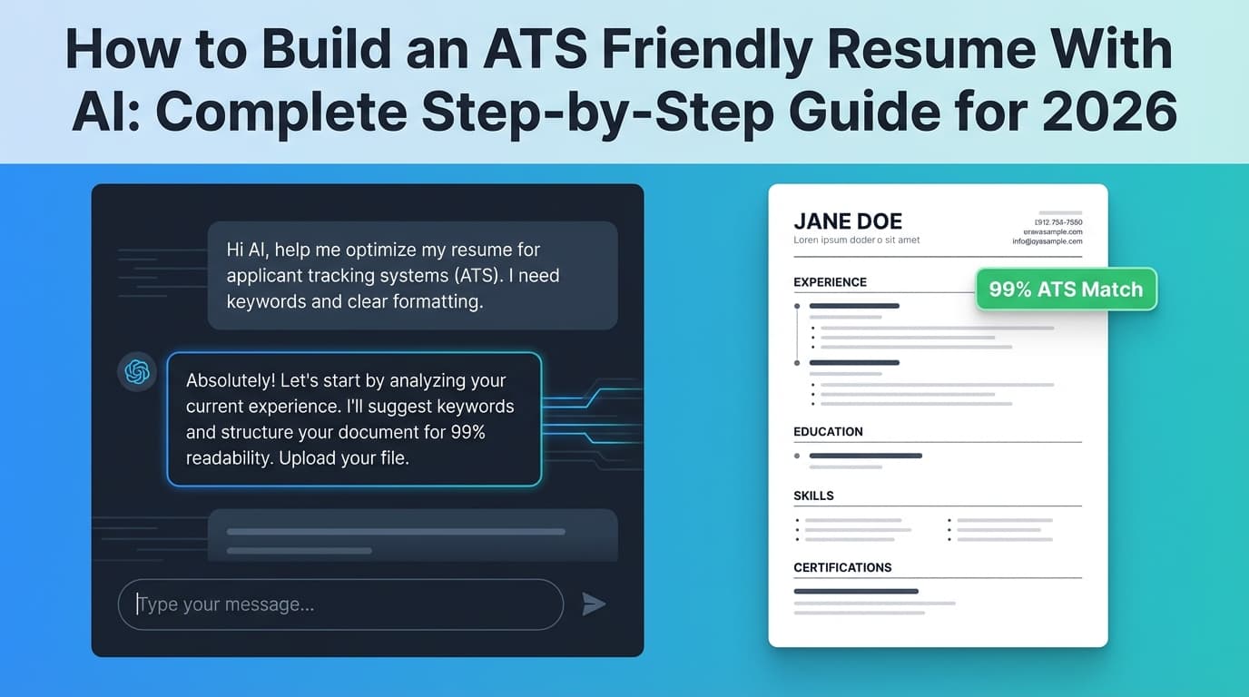 How to Build an ATS Friendly Resume With AI: Complete Step-by-Step Guide for 2026 (With Prompts + Examples)