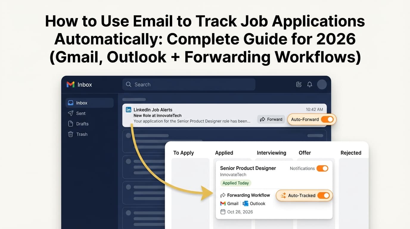 How to Use Email to Track Job Applications Automatically: Complete Guide for 2026 (Gmail, Outlook + Forwarding Workflows)