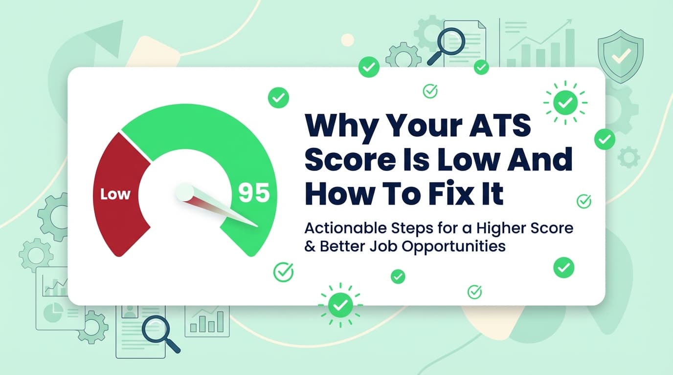 Why Your ATS Score Is Low and How to Fix It: Complete Guide for 2026 (With a Troubleshooting Checklist + Examples)