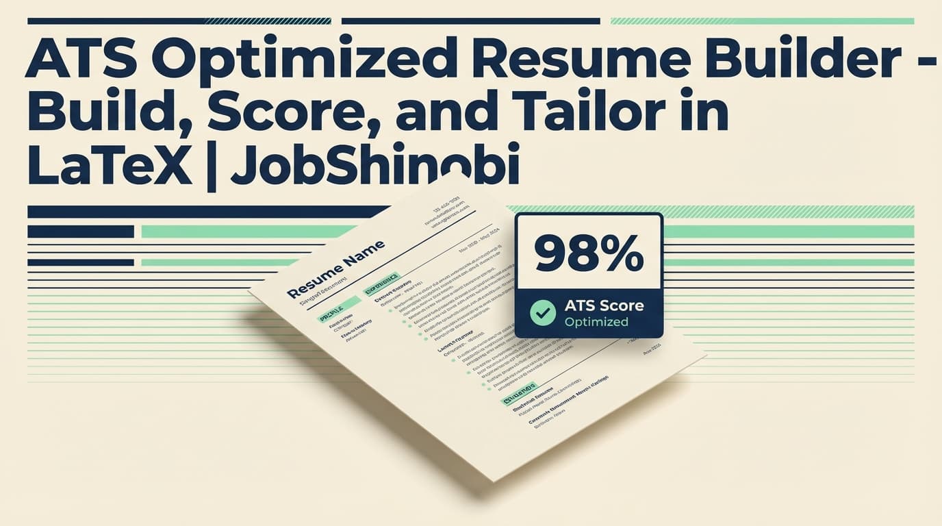 ATS Optimized Resume Builder - Build, Score, and Tailor in LaTeX | JobShinobi
