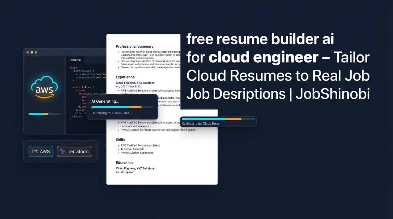 free resume builder ai for cloud engineer - Tailor Cloud Resumes to Real Job Descriptions | JobShinobi