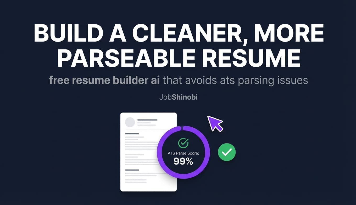 free resume builder ai that avoids ats parsing issues - Build a cleaner, more parseable resume | JobShinobi