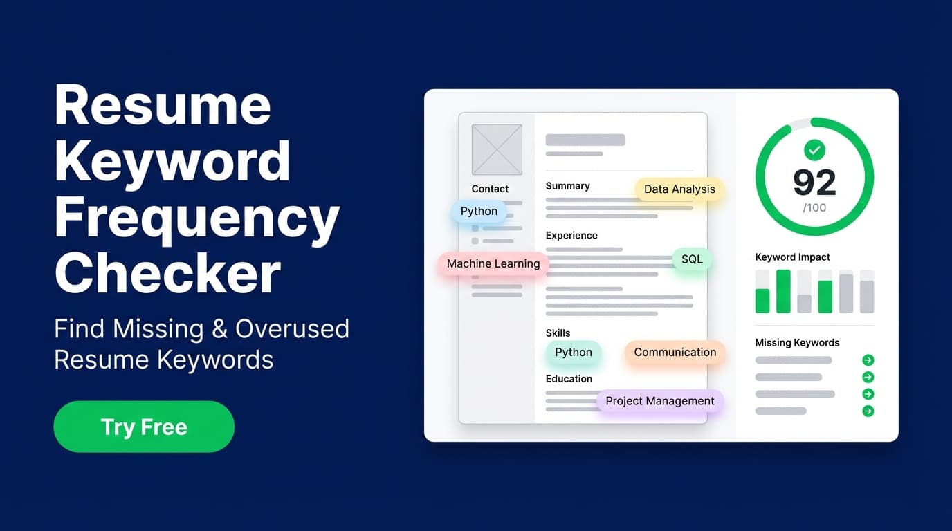 Resume Keyword Frequency Checker - Find Missing & Overused Resume Keywords | Try Free